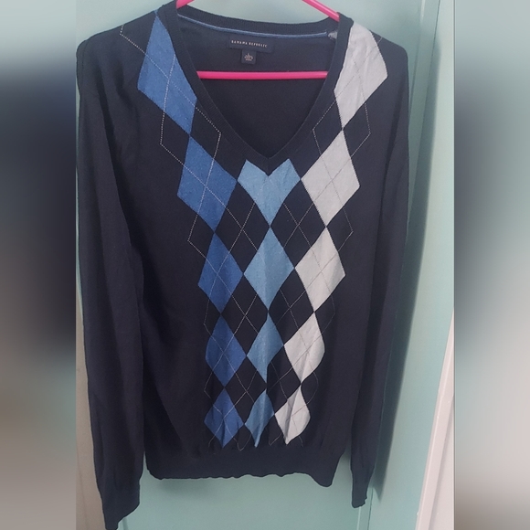 Banana Republic Other - ! Cashmere Silk Argyle V-neck sweater large Banana Republic